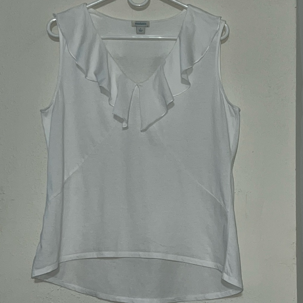 Sundance White Sleeveless Blouse Size L